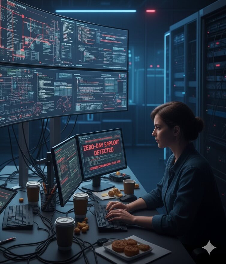A security team member responds to a Zero Day alert