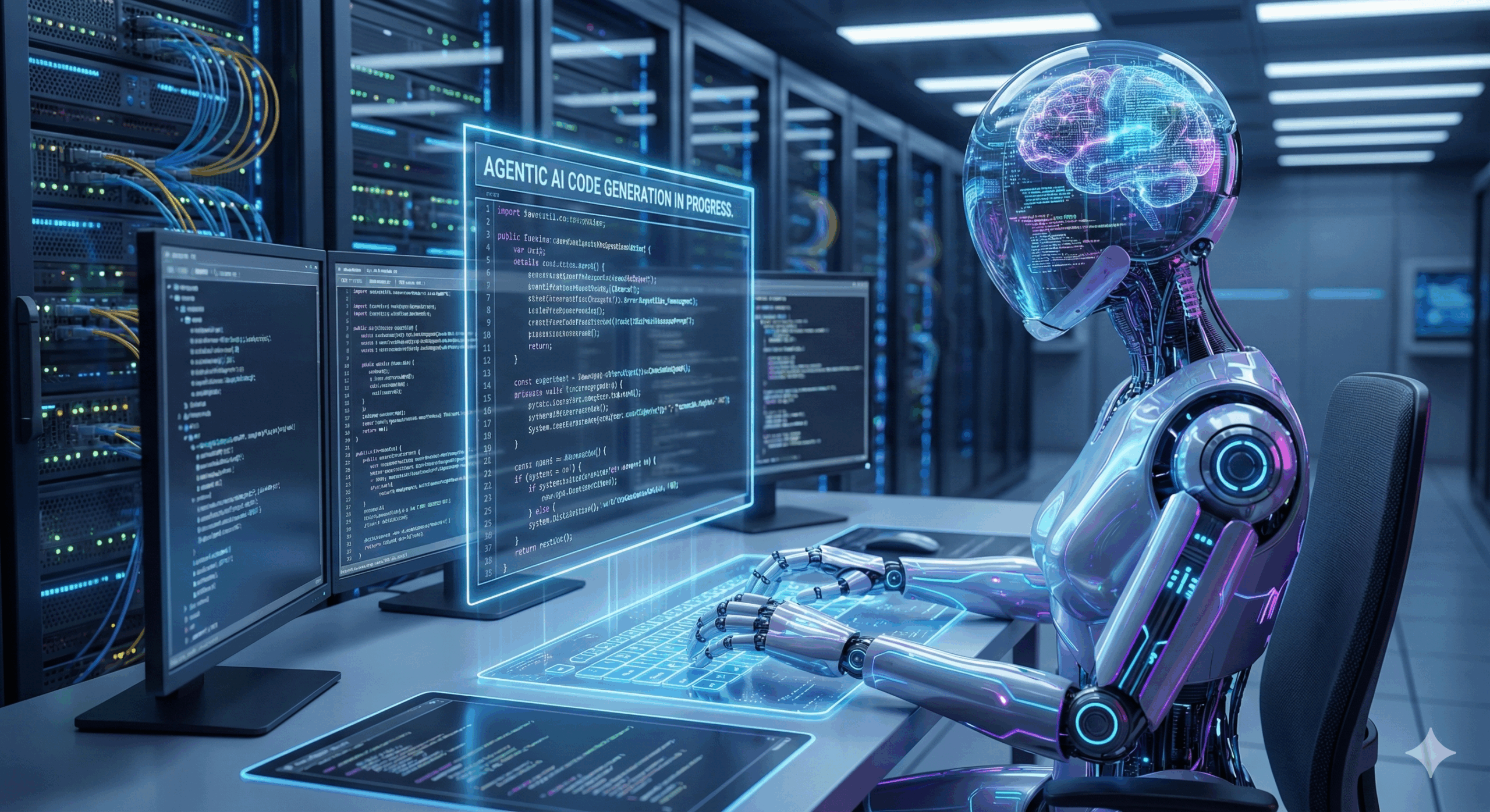 An AI agent writing software code